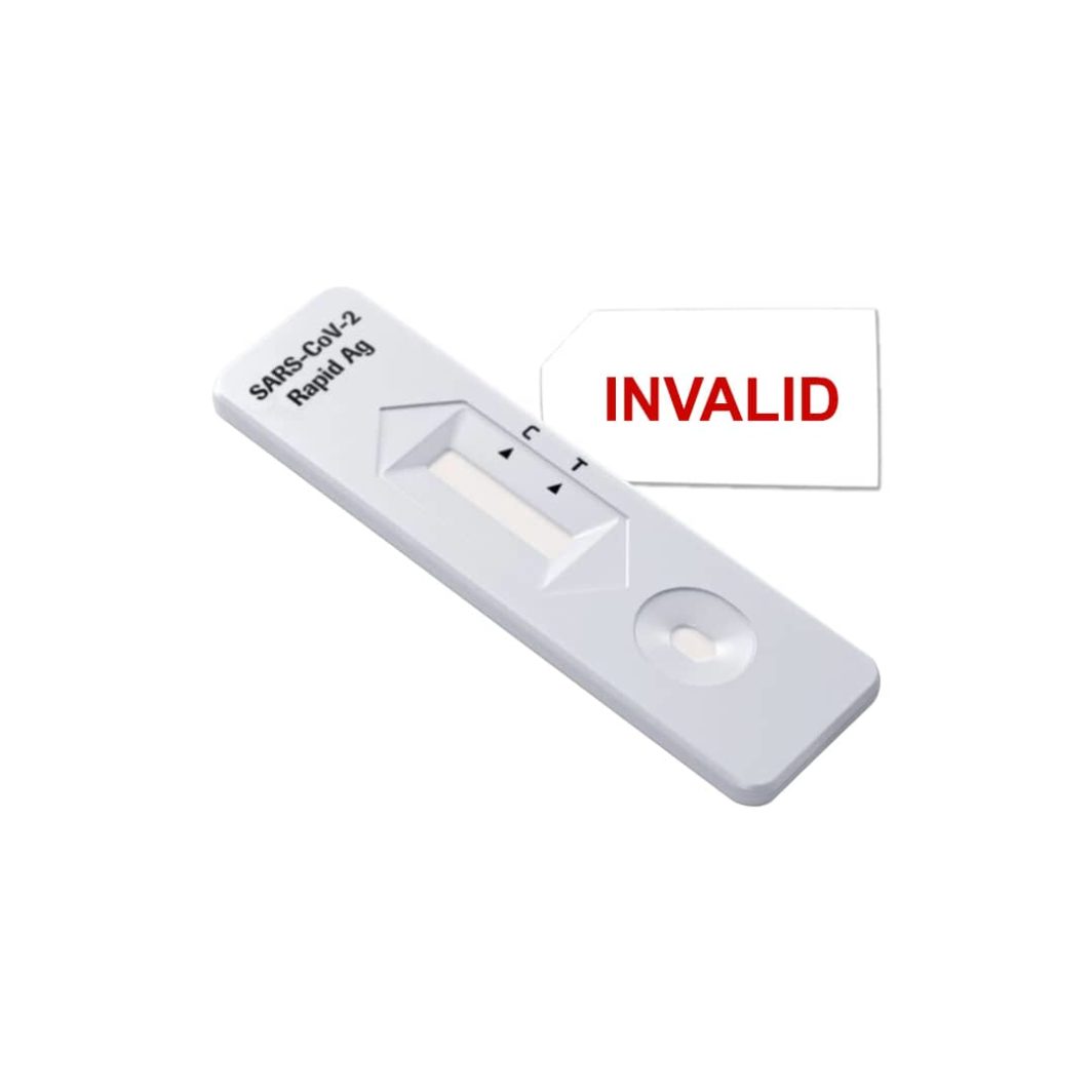 Rapid Lateral Flow Test Kit For COVID With Invalid Results.